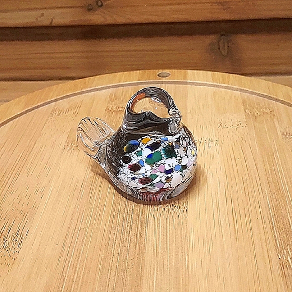 Colorful Handblown Art Glass Bird